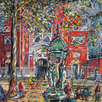 Dessin intitulée "L'église Saint-Jean…" par Eric Raimbault, Œuvre d'art originale, Acrylique