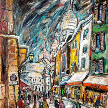绘画 标题为“Rue du Chevalier-de…” 由Eric Raimbault, 原创艺术品, 丙烯 安装在纸板上