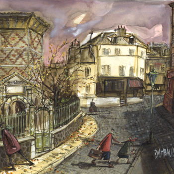 제목이 "L'ancien réservoir…"인 미술작품 Eric Raimbault로, 원작, 수채화