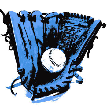 Arte digitale intitolato "Pop Art Baseball Bl…" da Eric Rasmusssen, Opera d'arte originale, Lavoro digitale 2D