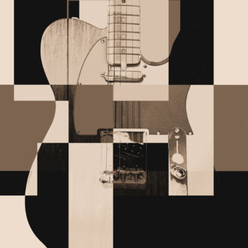 제목이 "Guitar Abstract"인 디지털 아트 Eric Rasmusssen로, 원작, 콜라주