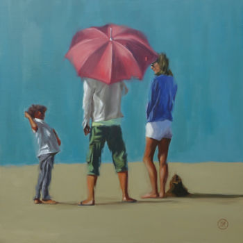 Painting titled "famille plage.jpg" by Eric Roy, Original Artwork, Oil