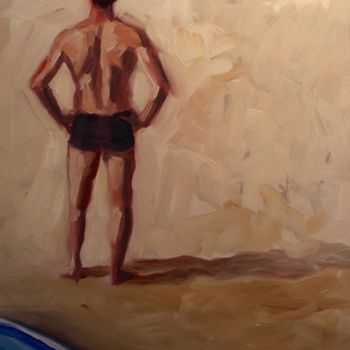 Painting titled "surfeur hanche.jpg" by Eric Roy, Original Artwork, Oil