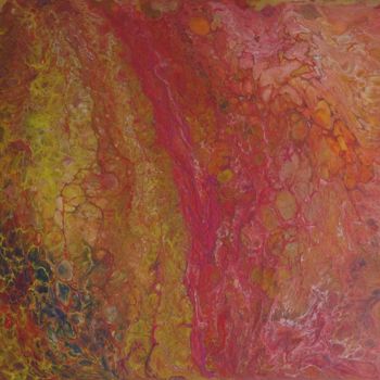 Painting titled "Volcano > 38 x 46 cm" by Eric Schauer, Original Artwork, Acrylic