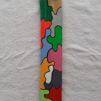 Painting titled "Bambou Puzzle" by Eric Schauer, Original Artwork, Acrylic