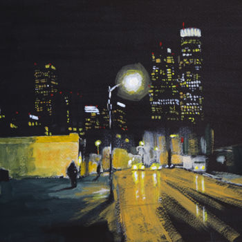 Painting titled "Downtown" by Eric Stephan, Original Artwork, Acrylic