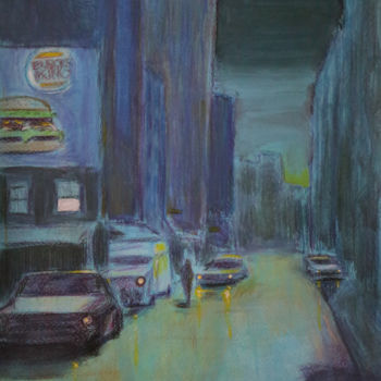 Pittura intitolato "Blue lights" da Eric Stephan, Opera d'arte originale, Matita