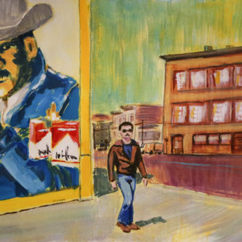 Pintura titulada "Macadam Cowboy" por Eric Stephan, Obra de arte original, Acrílico