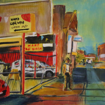 Painting titled "Car Wash" by Eric Stephan, Original Artwork, Acrylic