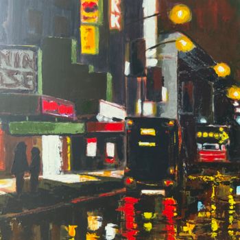 Malerei mit dem Titel "By Night" von Eric Stephan, Original-Kunstwerk, Acryl