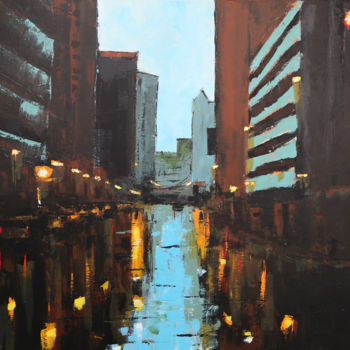 Painting titled "City light" by Eric Stephan, Original Artwork, Acrylic