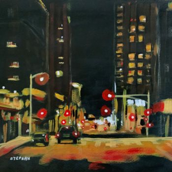 Peinture intitulée "Red Light" par Eric Stephan, Œuvre d'art originale, Acrylique