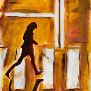 Peinture intitulée "Across the street 2" par Eric Stephan, Œuvre d'art originale, Acrylique