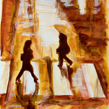 绘画 标题为“Across the street 3” 由Eric Stephan, 原创艺术品, 丙烯