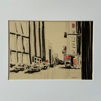 Dessin intitulée "Left  Avenue" par Eric Stephan, Œuvre d'art originale, Encre