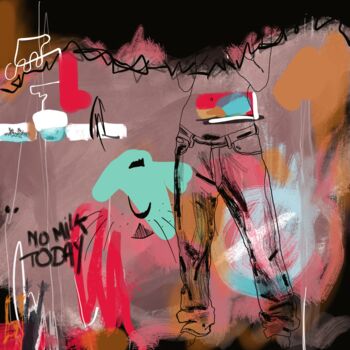 Arts numériques intitulée "No Milk today #1" par Eric Stephan, Œuvre d'art originale, Peinture numérique Monté sur Autre pan…