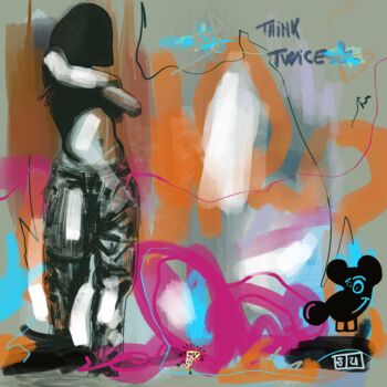 Arte digital titulada "Think twice #1" por Eric Stephan, Obra de arte original, Pintura Digital Montado en Otro panel rígido