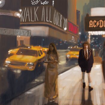 「Walk all over you」というタイトルのデジタルアーツ Eric Stephanによって, オリジナルのアートワーク, デジタル絵画 その他の剛性パネルにマウント