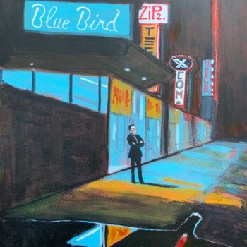 Schilderij getiteld "Elon street" door Eric Stephan, Origineel Kunstwerk, Acryl