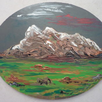 Peinture intitulée "Vue montagnarde" par Eric Taboureau (Donekk), Œuvre d'art originale, Acrylique