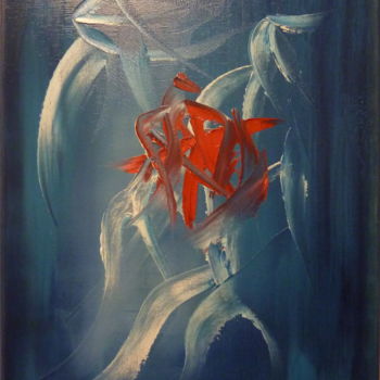 Painting titled "Abstrait" by Eric Taboureau (Donekk), Original Artwork, Oil