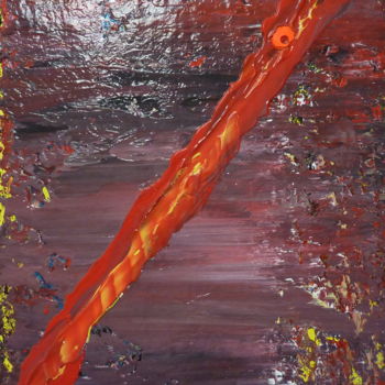 Картина под названием "Impact Orange" - Eric Taboureau (Donekk), Подлинное произведение искусства, Акрил