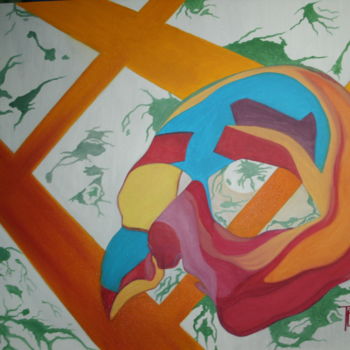 Painting titled "Masque" by Tépaz, Original Artwork