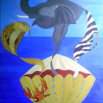 Painting titled "Animalia" by Tépaz, Original Artwork
