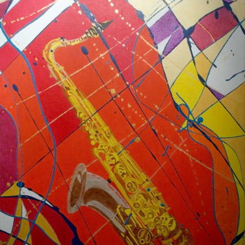 Malerei mit dem Titel "Saxophone" von Tépaz, Original-Kunstwerk