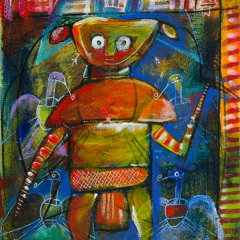 Peinture intitulée "L’esprit du griot" par Eric Tournaire, Œuvre d'art originale, Acrylique