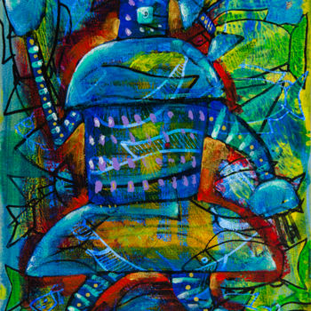 Painting titled "La Nuit du bleu" by Eric Tournaire, Original Artwork, Acrylic