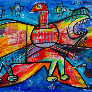 Malerei mit dem Titel "Big bird" von Eric Tournaire, Original-Kunstwerk, Acryl