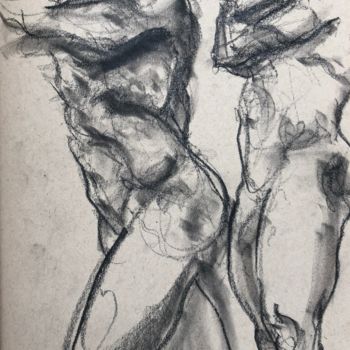 Drawing titled "Runner" by Erica Everage, Original Artwork, Charcoal