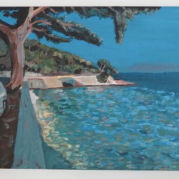 Painting titled "Calanques Mejean 2" by Eric Altmeyer, Original Artwork, Acrylic Mounted on Wood Stretcher frame