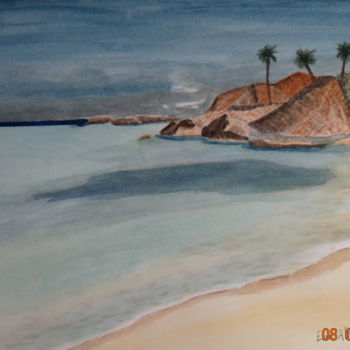 Painting titled "PARADISE BEACH" by Eric Altmeyer, Original Artwork, Oil