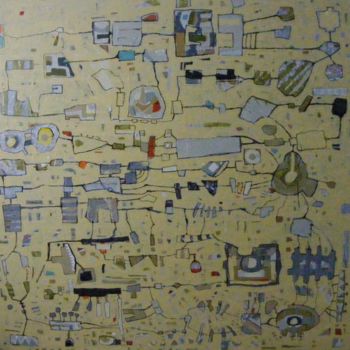 Painting titled "Electronic Circuit…" by Ericamiga, Original Artwork, Oil