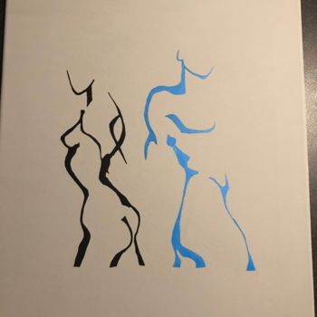 Drawing titled "Duo" by Eb19, Original Artwork, Ink