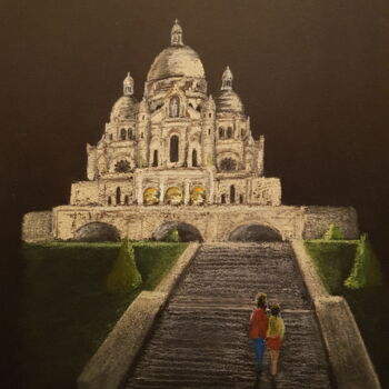 Drawing titled "Basilique du Sacré…" by Eric Audry, Original Artwork, Chalk
