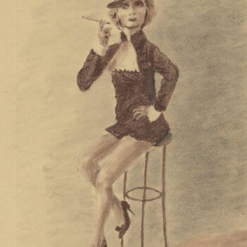 Drawing titled "cabaret" by Eric Audry, Original Artwork, Pastel