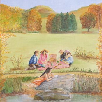 Dessin intitulée "Déjeuner sur l'herb…" par Eric Audry, Œuvre d'art originale, Pastel