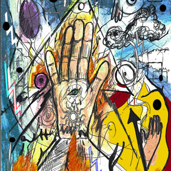 Digital Arts με τίτλο "The Hand Verlezt" από Eric Bustos, Αυθεντικά έργα τέχνης, Ψηφιακή ζωγραφική