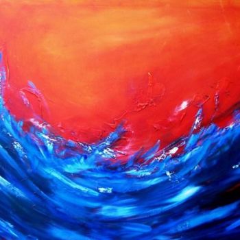 Painting titled "Vague" by Eric Courier, Original Artwork, Oil