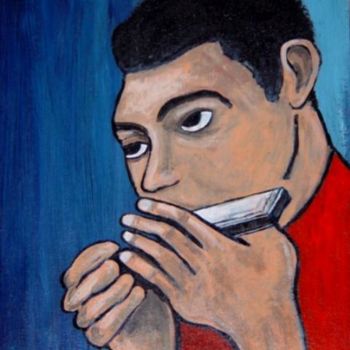 Painting titled "Little Walter" by Eric Courier, Original Artwork