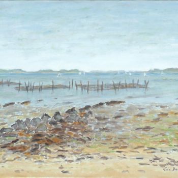 Peinture intitulée "Low tide -Brittany" par Eric Delaval, Œuvre d'art originale, Huile Monté sur Châssis en bois