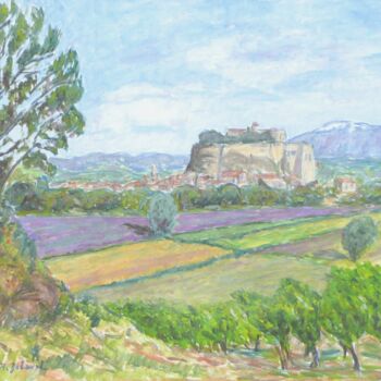 Peinture intitulée "View of Grignan cas…" par Eric Delaval, Œuvre d'art originale, Huile