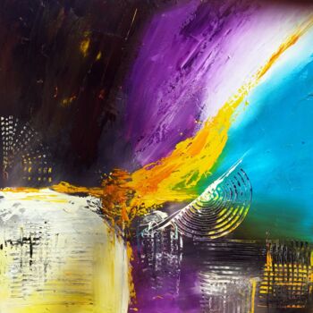 Картина под названием "couleur abstract 2" - De, Подлинное произведение искусства, Масло