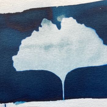 Photography titled "cyanotype feuille d…" by Erick Philippe (eikioo), Original Artwork, Non Manipulated Photography
