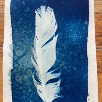 Photography titled "cyanotype de plume" by Erick Philippe (eikioo), Original Artwork, Non Manipulated Photography