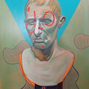 Malerei mit dem Titel "Anti facial recogni…" von Eric Kaiser, Original-Kunstwerk, Öl
