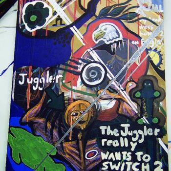 Schilderij getiteld "Juggler wants to sw…" door Broken Vulture Art, Origineel Kunstwerk
